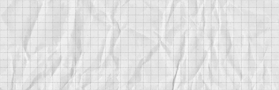 Dashed cross grid pattern on white crumple paper bg. Checkered dash millimeter 库存插图
