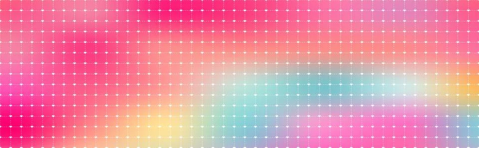 Dashed cross grid seamless pattern on paper bg. Cute pastel gradient girly retro Stock Illustration