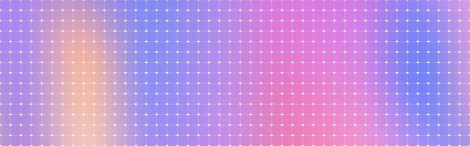 Dashed cross grid seamless pattern on paper bg. Cute pastel gradient girly retro Stock Illustration