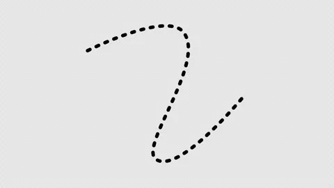 Dashed curved arrow with looping path pointing upward and right Stock Footage 313266427