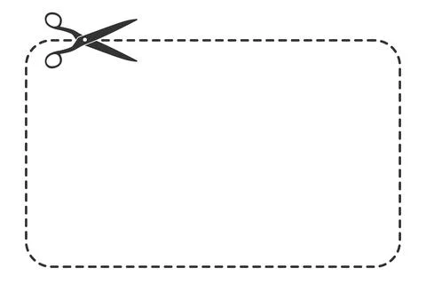 Dashed cut out line with scissors, coupon border template イラスト素材