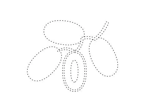 Dashed date palm outline for coloring book template, date palm for kids ill.. Illustrazione stock