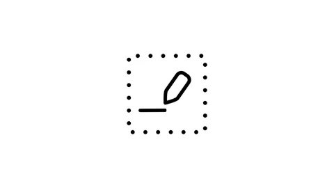 Dashed Edit Pencil Annotation Square Icon Stock Footage 335591765
