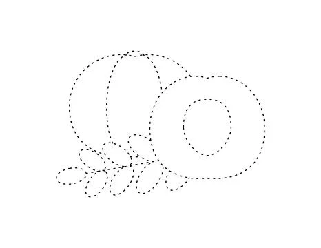 Dashed gooseberry outline for coloring book template, gooseberry for kids i.. Stock Illustration