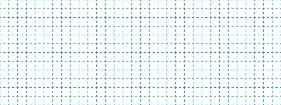 Dashed grid seamless pattern. Minimalist notebook paper planner dash cross page Stock Illustration