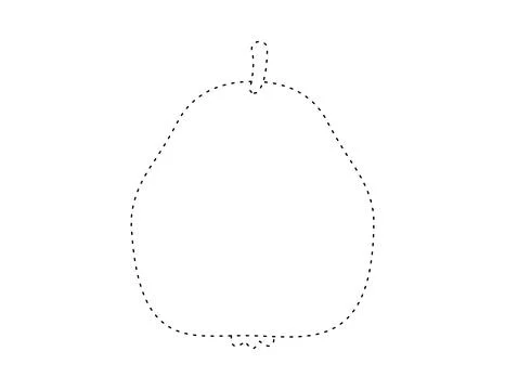 Dashed guava outline for coloring book template, guava for kids illustratio.. Illustrazione stock