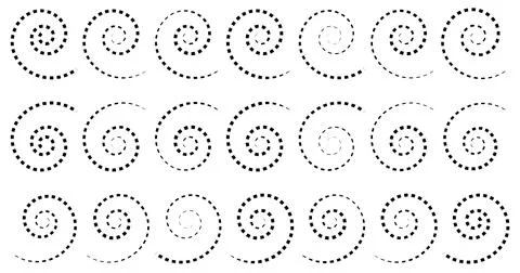 Dashed hand drawn doodle spiral illustration scribble vortex sign. Stock Illustration