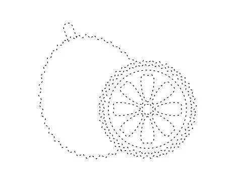 Dashed jackfruit outline for coloring book template, jack fruit for kids il.. Ilustración de archivo