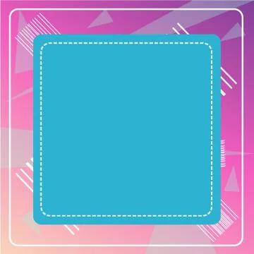 Dashed Line Blank Square in Color. Thin and Thick Lines. Empty Cutout Form in Stock Illustration