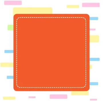 Dashed Line Blank Square in Color. Thin and Thick Lines. Empty Cutout Form in イラスト素材