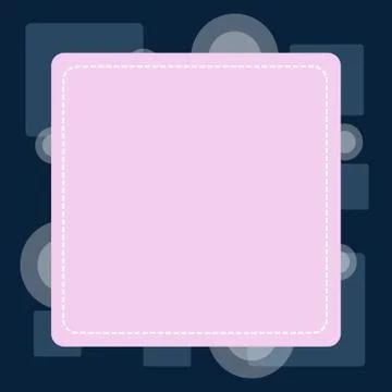 Dashed Line Blank Square in Color. Thin and Thick Lines. Empty Cutout Form in イラスト素材