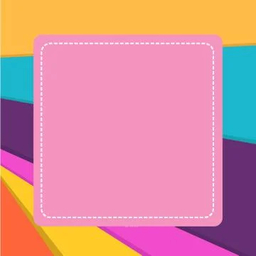 Dashed Line Blank Square in Color. Thin and Thick Lines. Empty Cutout Form in 스톡 일러스트