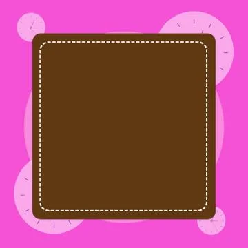 Dashed Line Blank Square in Color. Thin and Thick Lines. Empty Cutout Form in イラスト素材