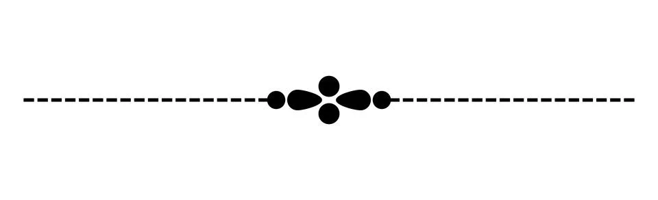 Dashed line divider with central circle flourish, Dotted page separator layou Stock Illustration