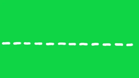 Dashed Line Drawing on Green Screen, Chroma Key Horizontal Footage Wiggle sc Stock Footage 320283854