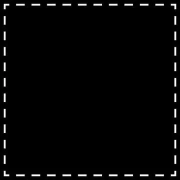 Dashed line squares. Thin and thick lines. Cut lines, square cutout forms Stock Illustration