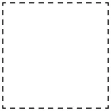 Dashed line squares. Thin and thick lines. Cut lines, square cutout forms Stock Illustration