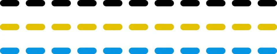 Dashed line sticker. Dotted Divider Set. Dashed straight lines different styles 스톡 일러스트