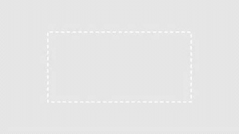 Dashed line white rectangle UI frame animation on transparent background. Alpha Stock Footage 337090272