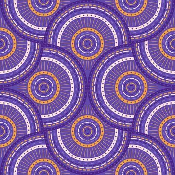 Dashed lines in scallop shapes, seamless vector pattern, boho ethno abstrac.. Stock Illustration