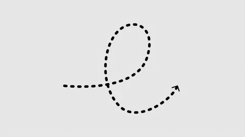 Dashed looping arrow curving upward and right Stock Footage 313266436