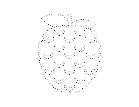 Dashed lychee outline for coloring book template, lychee for kids illustrat.. Ilustração Stock