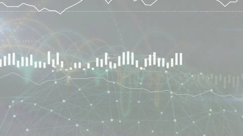 Dashed marker appearing, white bars and dotted mesh rising and pulsing, Stock Footage 335465809