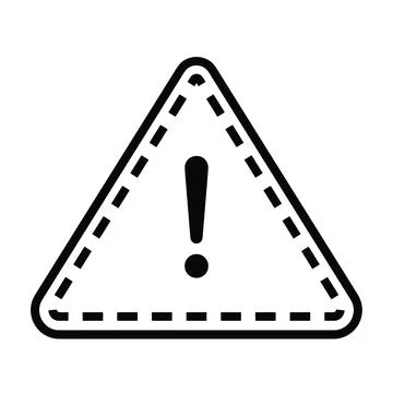 Dashed Outline Triangle Exclamation Warning Sign Vector Icon 스톡 일러스트