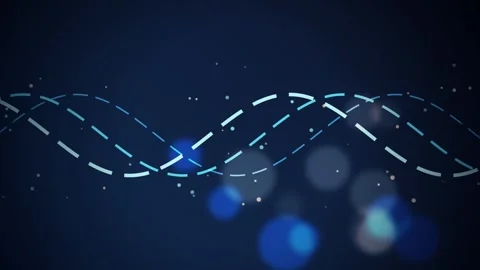 Dashed sine wave curves flow in a seamless loop Stock Footage 341401687