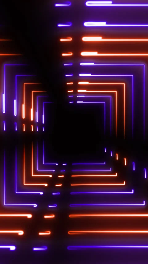 Dashed Square Neon Vertical Stock Footage 268659927