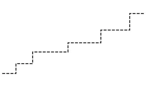 Dashed Staircase Line Pattern  Geometric Step Diagram Design Stock Illustration