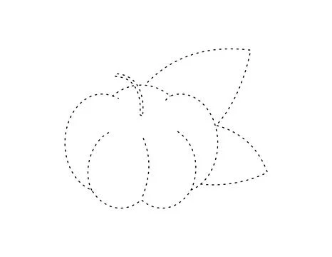 Dashed star gooseberry outline for coloring book template, star gooseberry .. Stock Illustration