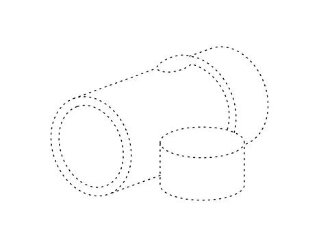 Dashed sugar cane outline for coloring book template, sugarcane for kids il.. Illustrazione stock