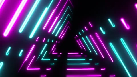Dashed Triangle Neon Pattern Stock Footage 268662039
