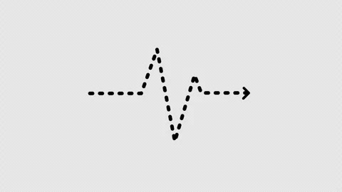 Dashed waveform line with arrow on transparent background Stock Footage 313266146