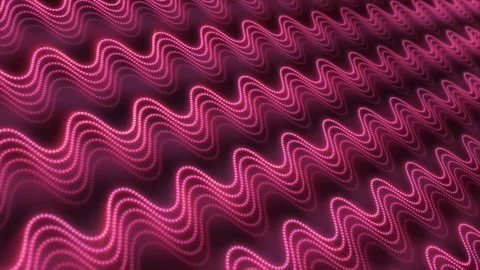 Dashed wavy stylish background of seamless flow of pink glowing charming glow Stock Footage 260063573