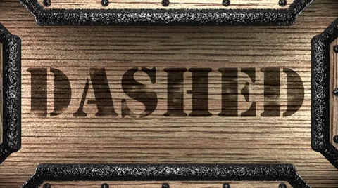 Dashed on wooden stamp Stockbeeldmateriaal 8764355