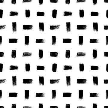 Dashes and short lines vector seamless pattern. Stock Illustration
