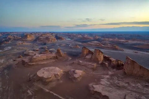 Dasht-e Lut Desert in eastern Iran taken in January 2019 taken in hdr Stock Photos