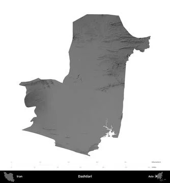 Dashtiari, Iran, isolated on white. Grayscale Stock Illustration