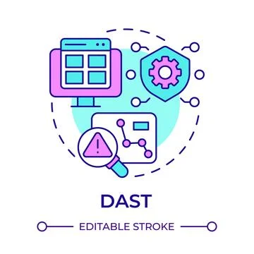 DAST multi color concept icon Stock Illustration