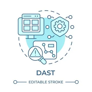 DAST soft blue concept icon Stock Illustration