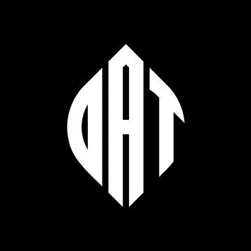DAT circle letter logo design with circle and ellipse shape. DAT ellipse lett Stock Illustration
