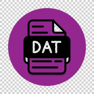 Dat document file type icon. files and extension format icons.  스톡 일러스트