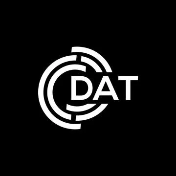 DAT letter logo design on black background. DAT creative initials letter logo Illustrazione stock