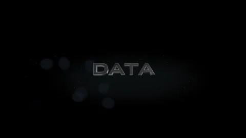 Data 3D title metal text on black alpha channel background Stock Footage 256511471