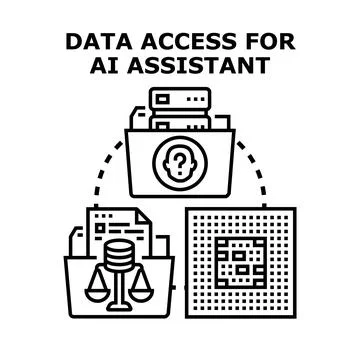 Data access for ai assistant workflow and processing 스톡 일러스트