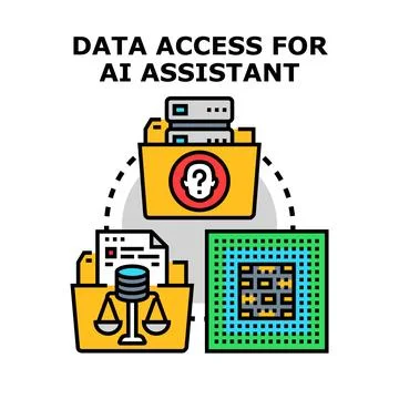 Data access for ai assistant workflow and processing 스톡 일러스트