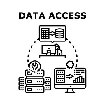 Data access and management concept illustrating database security Stock Illustration