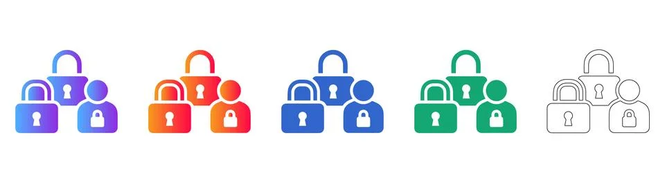 Data Access and Security Padlock Icons イラスト素材